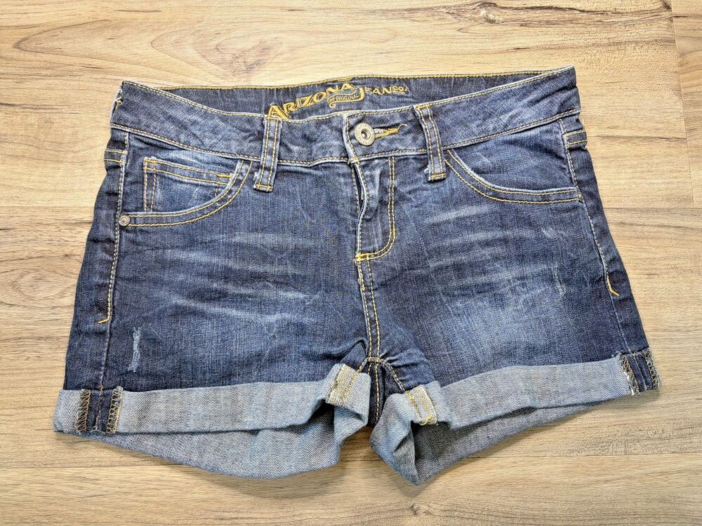 Arizona Jeans Jean Shorts Women's Juniors Size 1 Fitted Blue Dark Wash